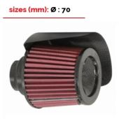 Conisch Carbon racing filter BMC diam 70mm