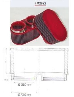 BMC Double conical motorcycle filter