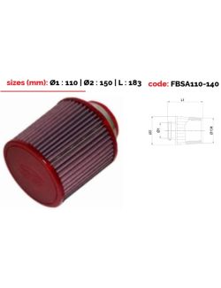 BMC conical filter Single Air top in metal diam 110 mm
