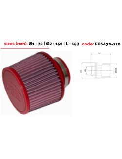 BMC conical filter Single Air Top metal diam 70 mm