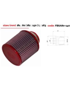 Universeel conisch filter BMC Single Air Metalen Top 80 mm