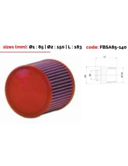 BMC conical filter Single Air top in metal diam 85 mm