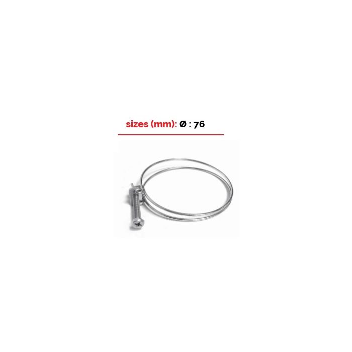 Inox clamp for rubber flexible tube 76mm