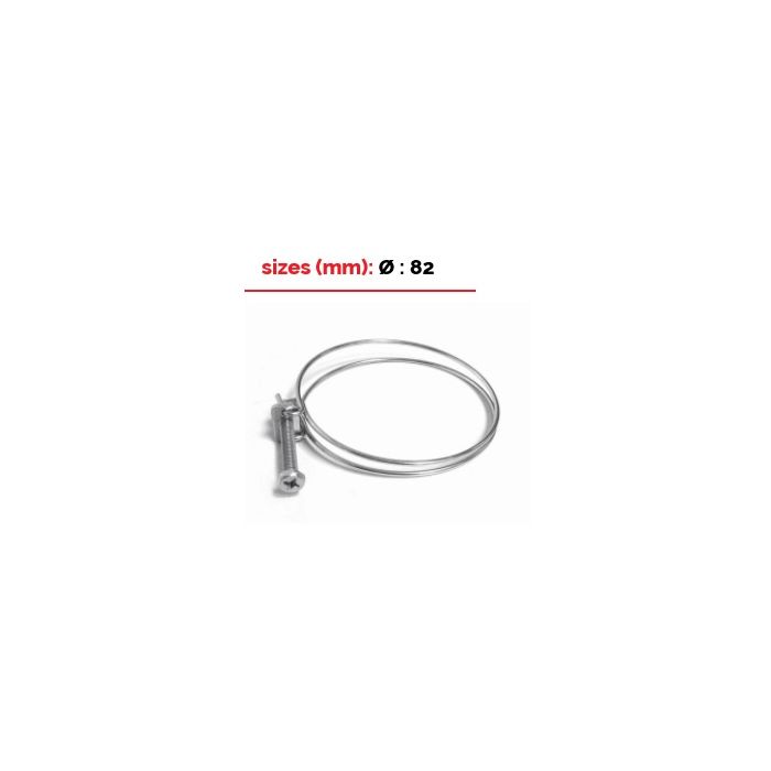 Inox clamp for rubber flexible tube 82mm